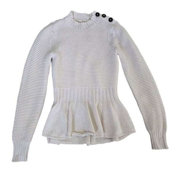 La Vie by Rebecca Taylor Sweater Women's Small Ivory Knit Pelpum Chalk Gorpcore - Picture 2 of 7